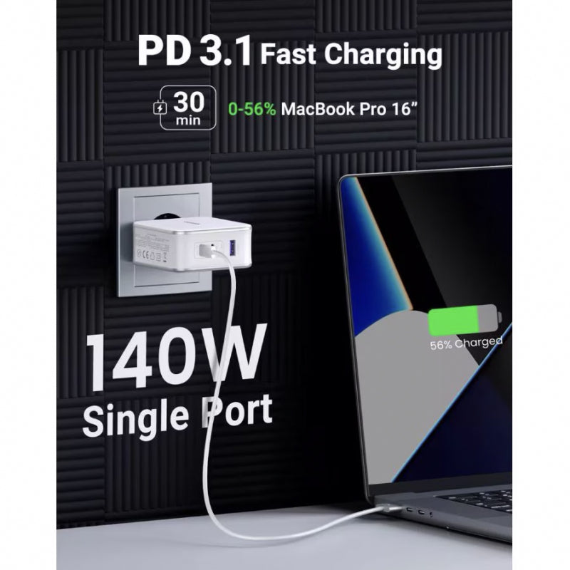Incarcator Retea Cu Cablu USB-C UGREEN CD289, 140W, 5A, 1 x USB-A - 2 x USB-C