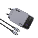 Incarcator Retea Cu Cablu USB-C UGREEN X755 Nexode Pro, 65W, 3A, 1 x USB-A - 2 x USB-C