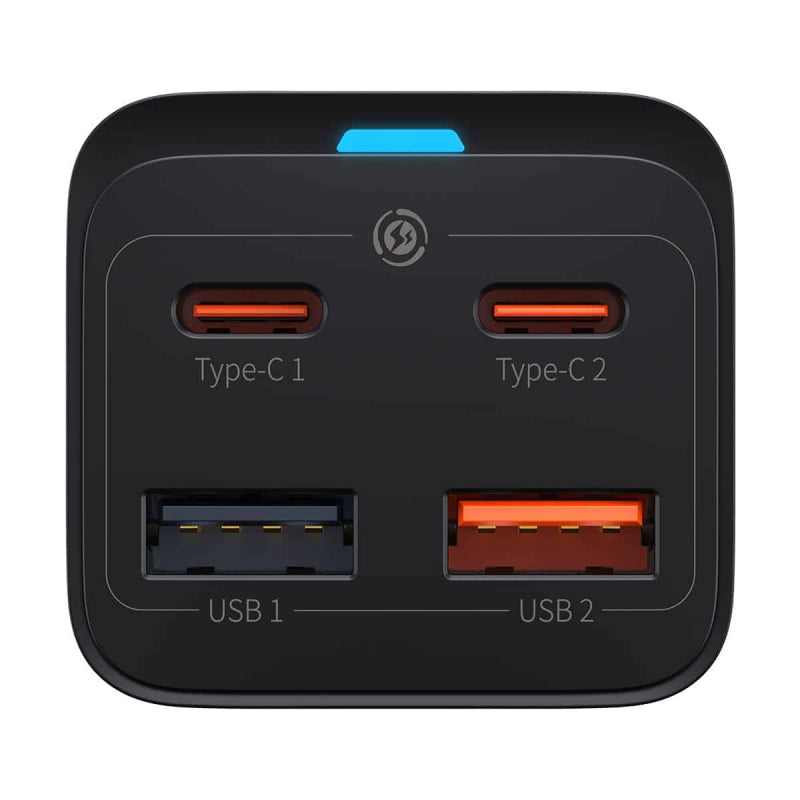 Incarcator Retea Cu Cablu USB-C Baseus GaN3 Pro, 65W, 3A, 2 x USB-A - 2 x USB-C, Negru CCGP040101