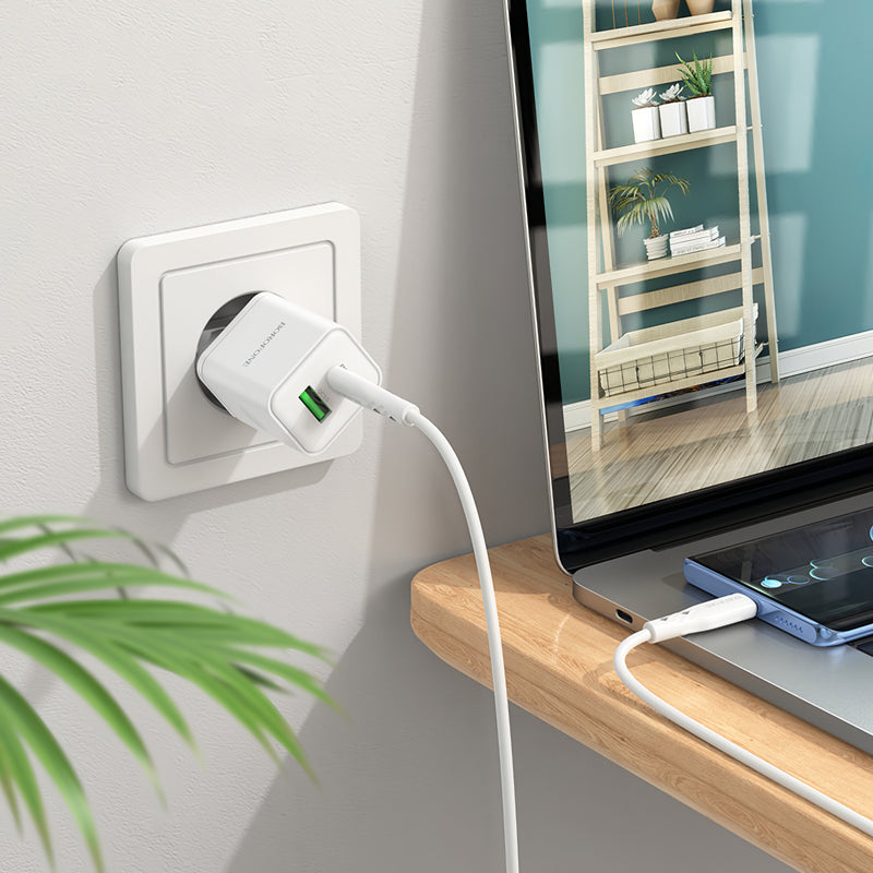 Incarcator Retea Cu Cablu USB-C Borofone BN7, 20W, 3A, 1 x USB-A - 1 x USB-C