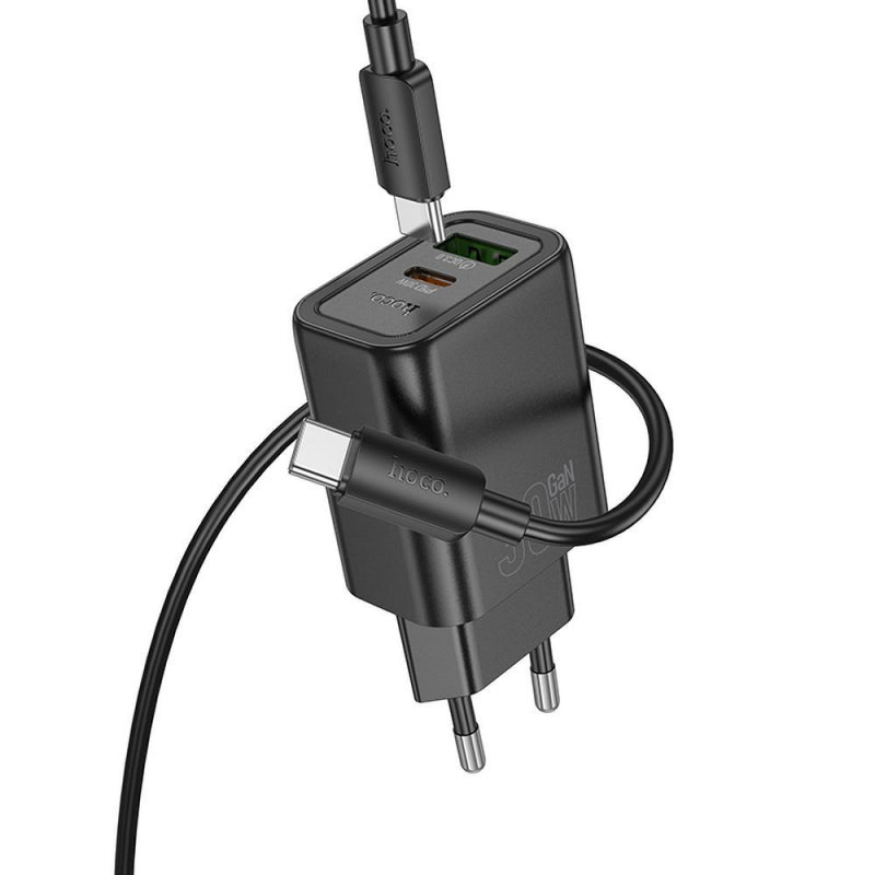 Incarcator Retea Cu Cablu USB-C HOCO N63, 30W, 3A, 1 x USB-A - 1 x USB-C