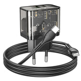 Incarcator Retea Cu Cablu USB-C HOCO N34, 20W, 3A, 1 x USB-A - 1 x USB-C