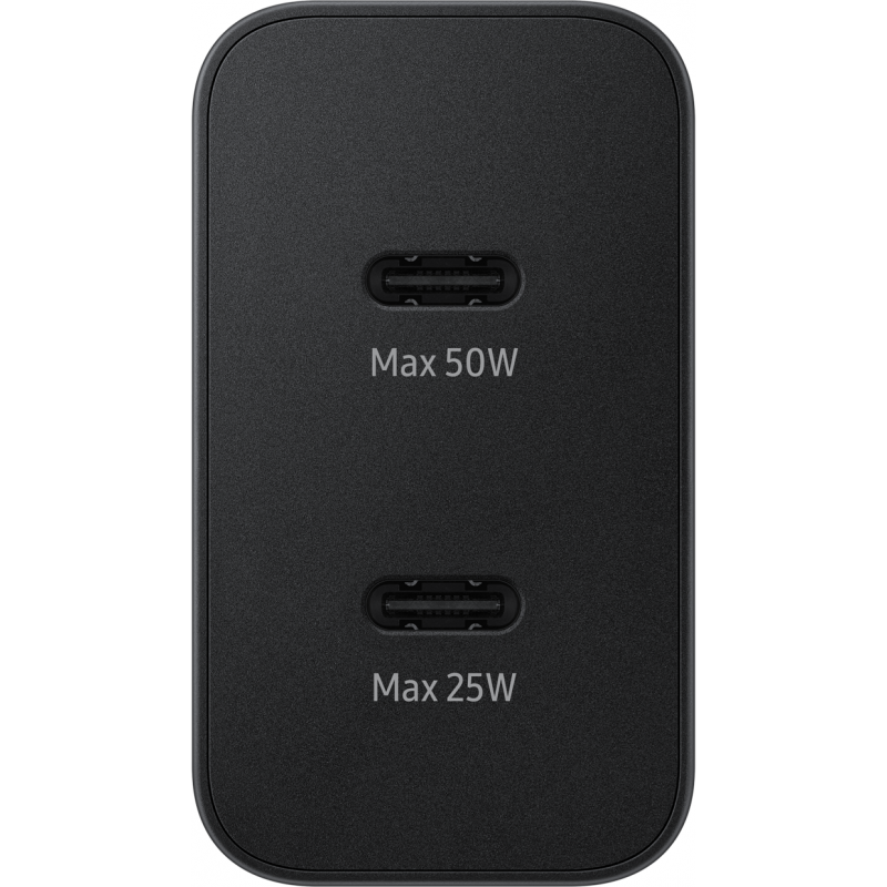 Incarcator Retea Cu Cablu USB-C Samsung, 50W, 3A, 2 x USB-C, Negru EP-T5020XBEGEU