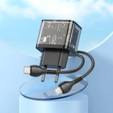 Incarcator Retea Cu Cablu USB-C HOCO N34, 20W, 3A, 1 x USB-A - 1 x USB-C