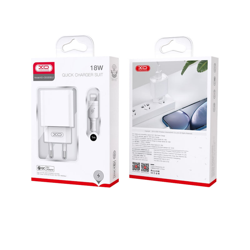 Incarcator Retea Cu Cablu USB-C XO Design CE02D, 18W, 3A, 1 x USB-