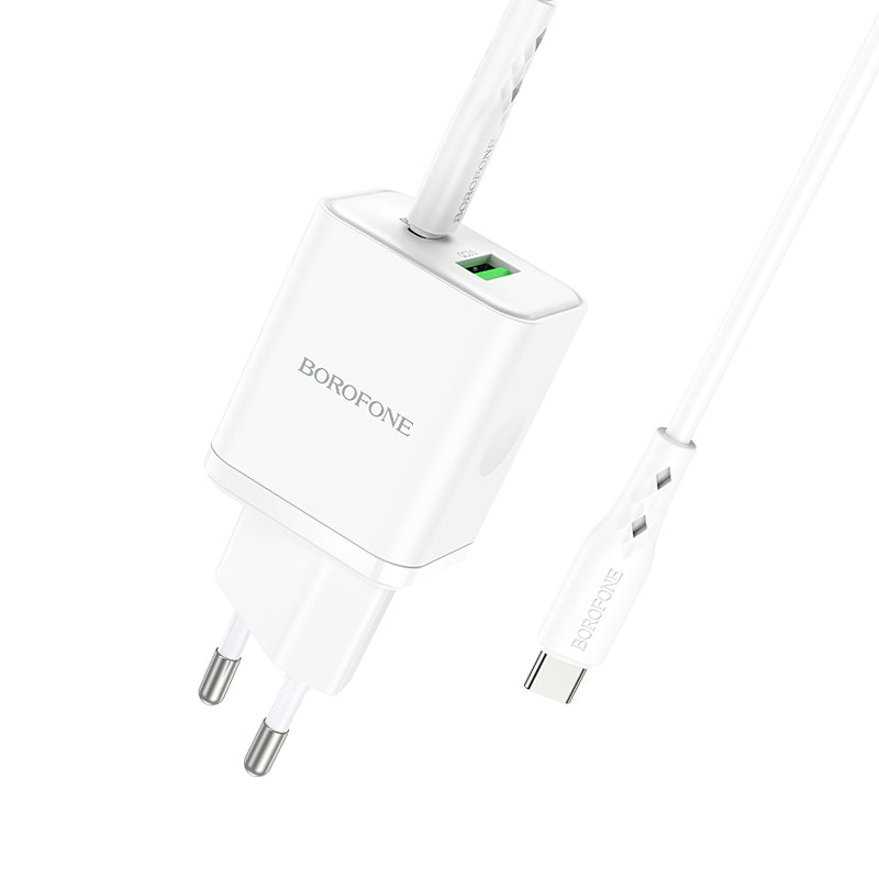 Incarcator Retea Cu Cablu USB-C Borofone BN7, 20W, 3A, 1 x USB-A - 1 x USB-C