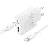 Incarcator Retea Cu Cablu USB-C Borofone BN25 Wish, 30W, 3A, 1 x USB-A - 1 x USB-C