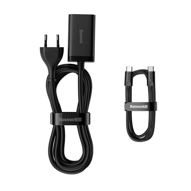 Incarcator Retea Cu Cablu USB-C Baseus GaN3 Pro, 65W, 3A, 2 x USB-A - 2 x USB-C, Negru CCGP040101