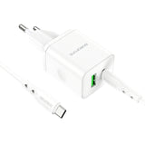 Incarcator Retea Cu Cablu USB-C Borofone BN7, 20W, 3A, 1 x USB-A - 1 x USB-C