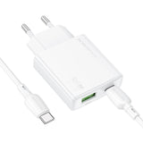 Incarcator Retea Cu Cablu USB-C Borofone BN25 Wish, 30W, 3A, 1 x USB-A - 1 x USB-C