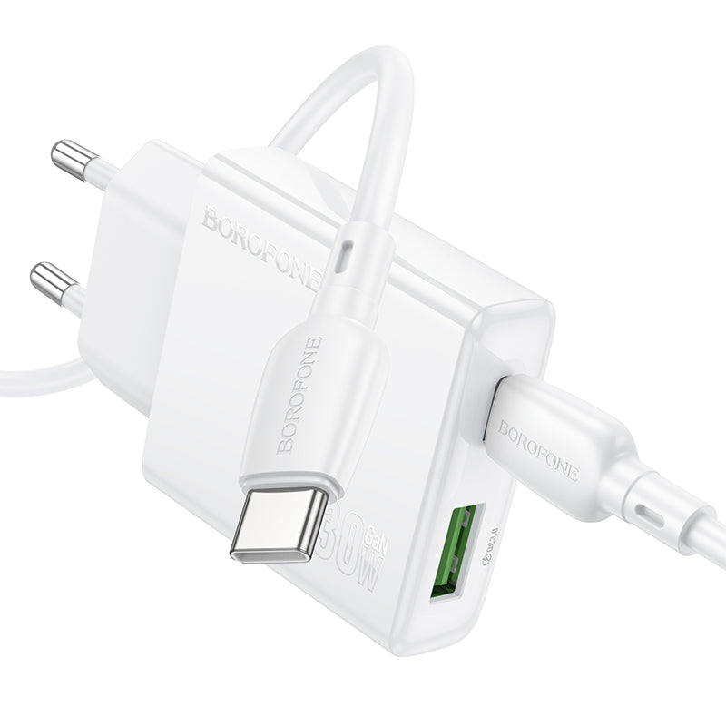 Incarcator Retea Cu Cablu USB-C Borofone BN25 Wish, 30W, 3A, 1 x USB-A - 1 x USB-C