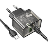 Incarcator Retea Cu Cablu USB-C HOCO N34, 20W, 3A, 1 x USB-A - 1 x USB-C