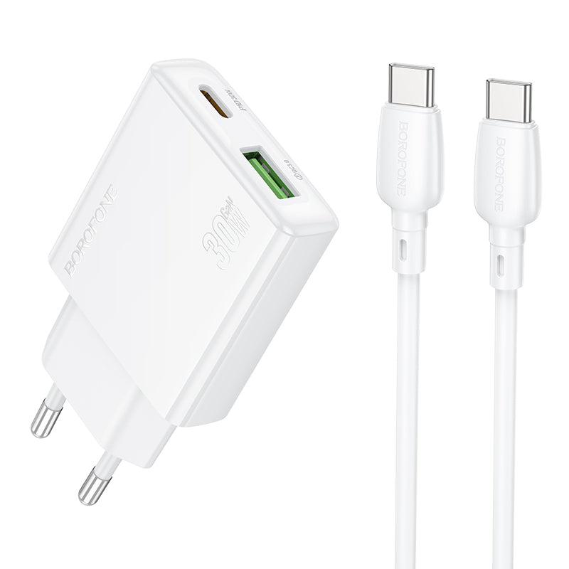 Incarcator Retea Cu Cablu USB-C Borofone BN25 Wish, 30W, 3A, 1 x USB-A - 1 x USB-C