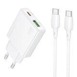 Incarcator Retea Cu Cablu USB-C Borofone BN25 Wish, 30W, 3A, 1 x USB-A - 1 x USB-C