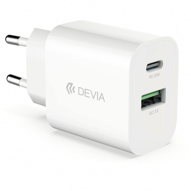 Incarcator Retea DEVIA RLC-389, 20W, 3A, 1 x USB-A - 1 x USB-C