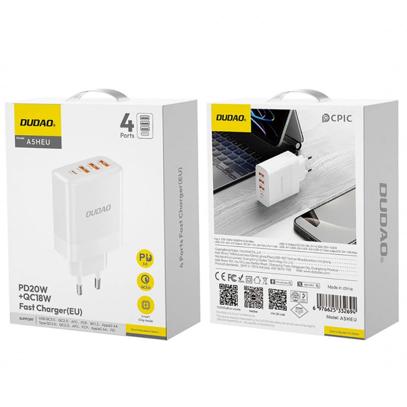 Incarcator Retea Dudao A5HEU, 20W, 3A, 1 x USB-C - 3 x USB-