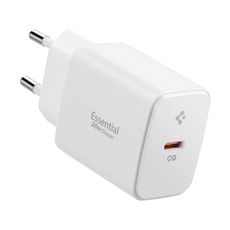 Incarcator Retea Spigen Essential, 20W, 3A, 1 x USB-C, Alb ACH08701