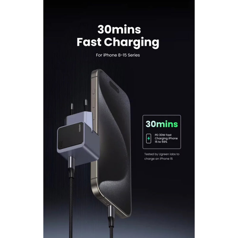 Incarcator Retea UGREEN X503 Nexode Air, 30W, 3A, 1 x USB-C