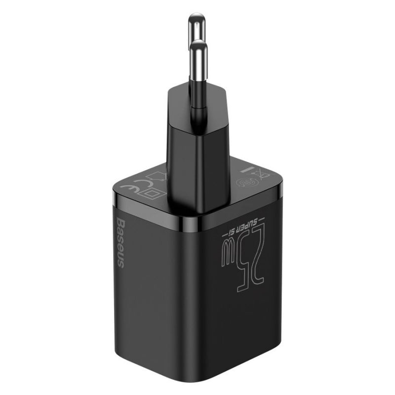 Incarcator Retea Baseus Super Si, 25W, 3A, 1 x USB-C, Negru CCSP020101