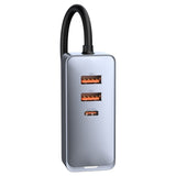 Incarcator Auto Baseus Share Together, 120W, 3A, 2 x USB-A - 2 x USB-C, Gri CCBT-A0