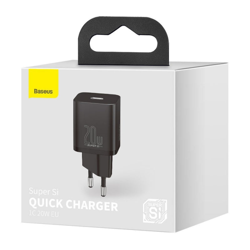 Incarcator Retea Baseus Super Si, 20W, 3A, 1 x USB-C, Negru CCSUP-B01