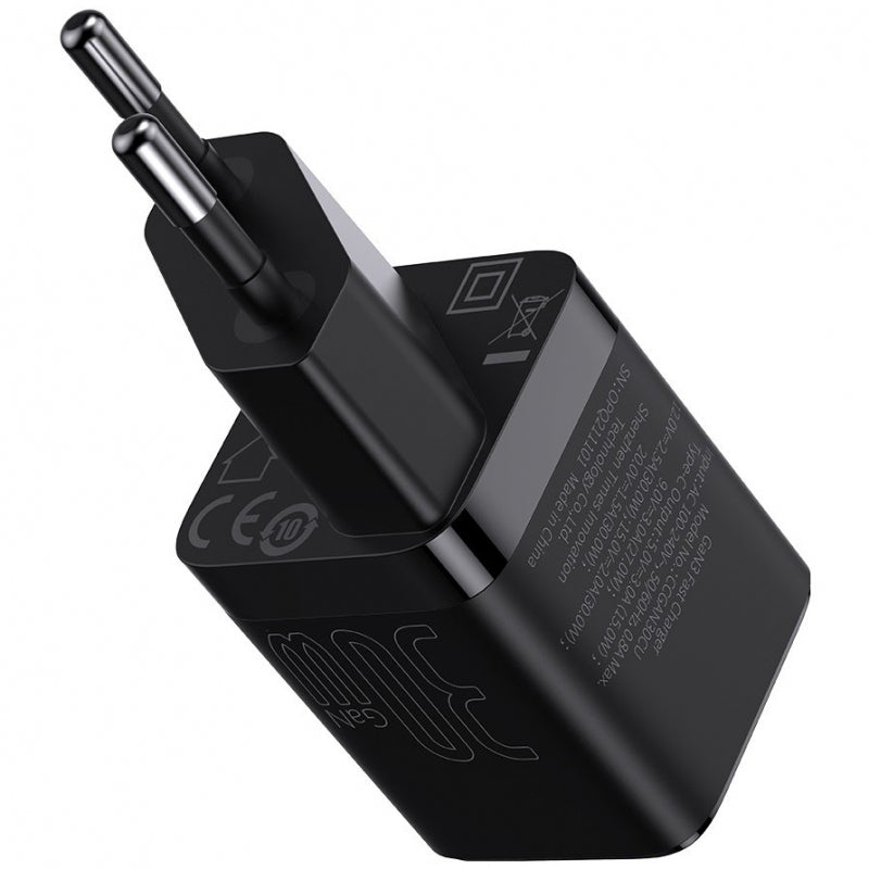 Incarcator Retea Baseus GaN3, 30W, 3A, 1 x USB-C, Negru  CCGN010101