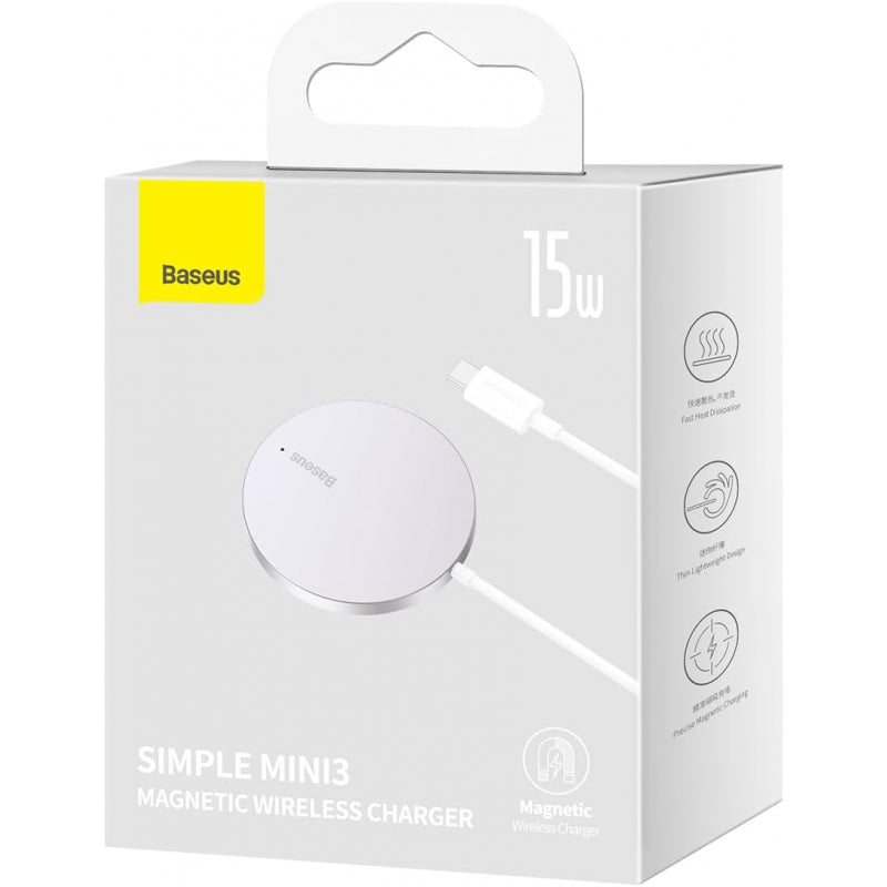 Incarcator Retea Wireless Baseus Simple Mini 3, 15W, 1.67A, Argintiu CCJJ040012