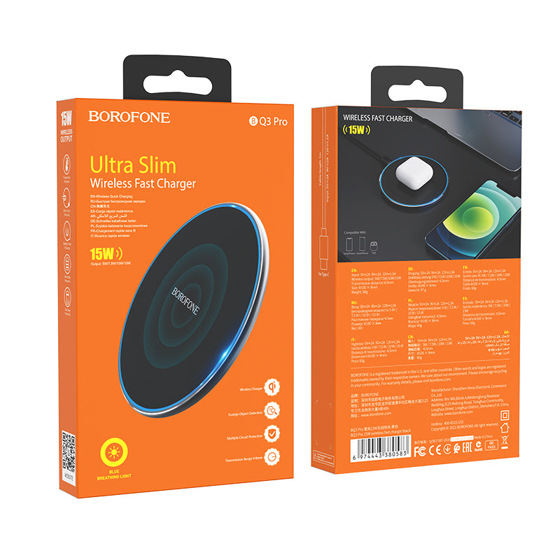 Incarcator Retea Wireless Borofone BQ3 Pro, 15W, 1.67A