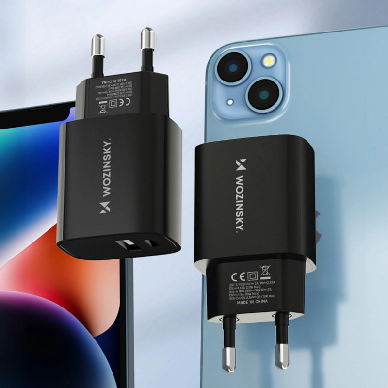 Incarcator Retea WZK WGWCB, 20W, 3A, 1 x USB-A - 1 x USB-C