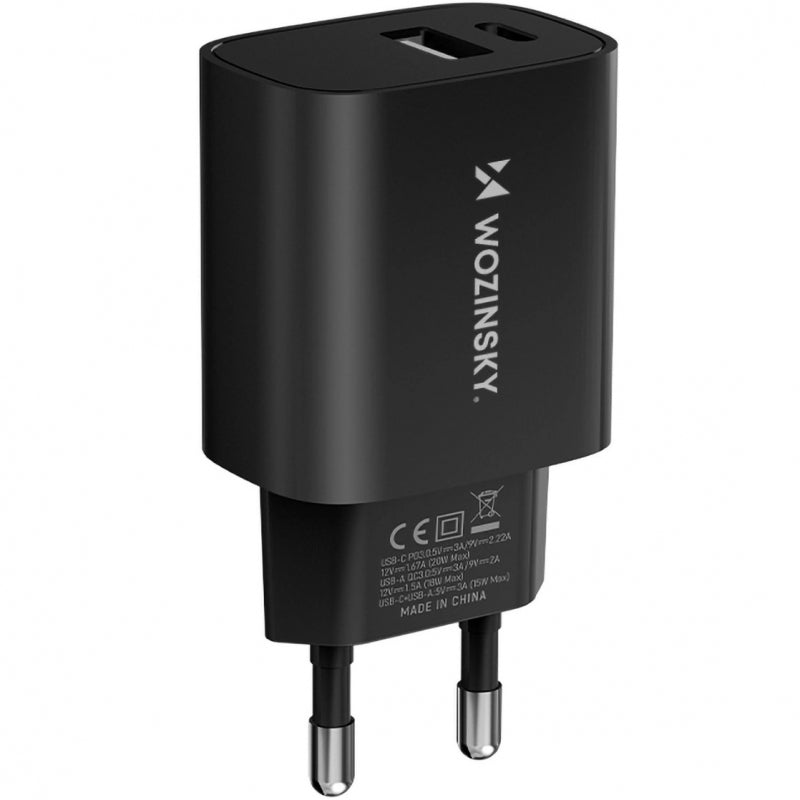 Incarcator Retea WZK WGWCB, 20W, 3A, 1 x USB-A - 1 x USB-C