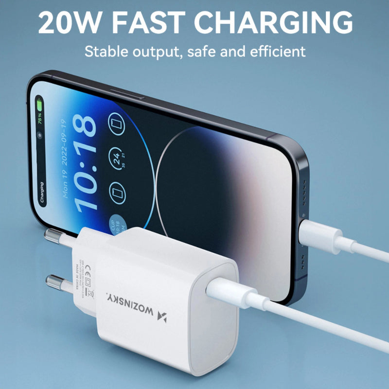 Incarcator Retea WZK WGWCCW, 20W, 3A, 1 x USB-C