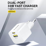 Incarcator Retea WZK WWCEAC, 33W, 3A, 1 x USB-A - 1 x USB-C