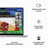 Apple MacBook Pro 14", procesor Apple M3, 8 nuclee CPU si 10 nuclee GPU, 16GB RAM, 512GB SSD, Silver, Tastatura RO/DEU