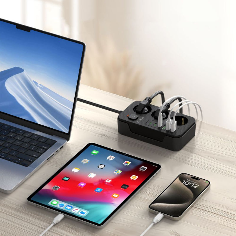 Prelungitor Tech-Protect PC3X6, 3 x Schuko - 3 x USB-A - 3 x USB-C