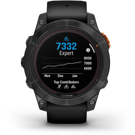 Smartwatch Garmin Fenix 7 Pro Solar, Glass, curea Neagra, Slate Grey