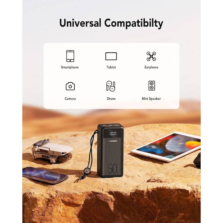 Baterie Externa Veger, 50000mAh, PD QC3.0 5A 22,5W Tank Lite, Negru