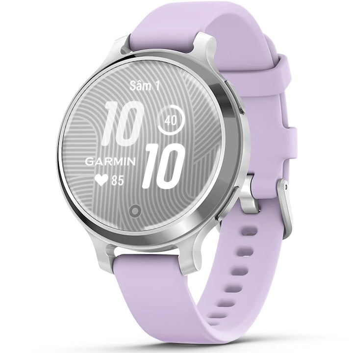 Smartwatch Garmin Lily 2 Active, 38mm, GPS, curea silicon, Silver/Purple Jasmine