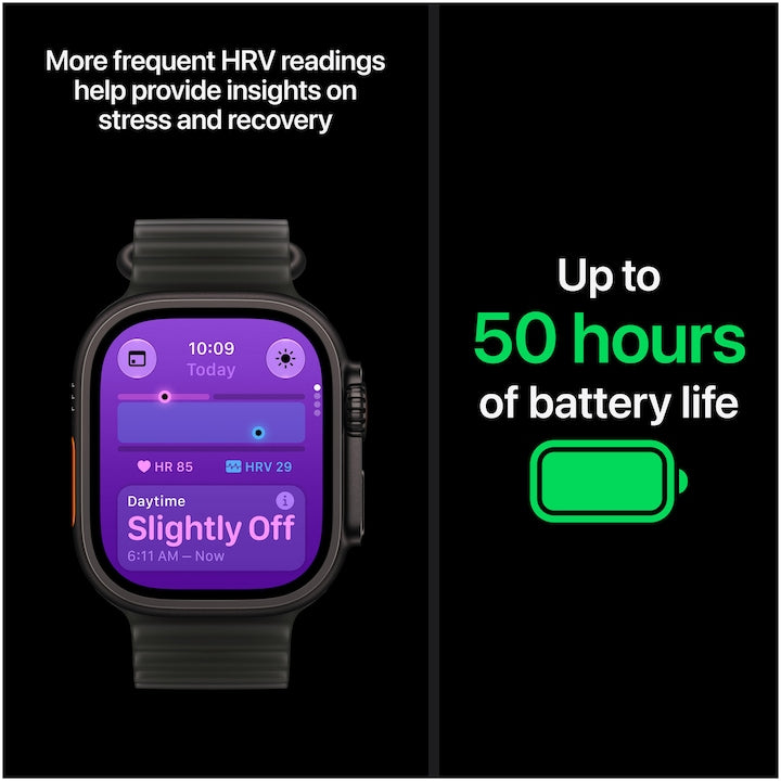 Smartwatch Apple Watch Ultra 4, GPS, Cellular, Carcasa Black Titanium 49mm, Translucent Black Ocean Band