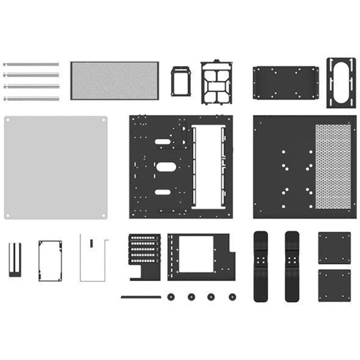 Carcasa Thermaltake Core P1 Tempered Glass, Mini Tower, fara sursa, mATX, Black