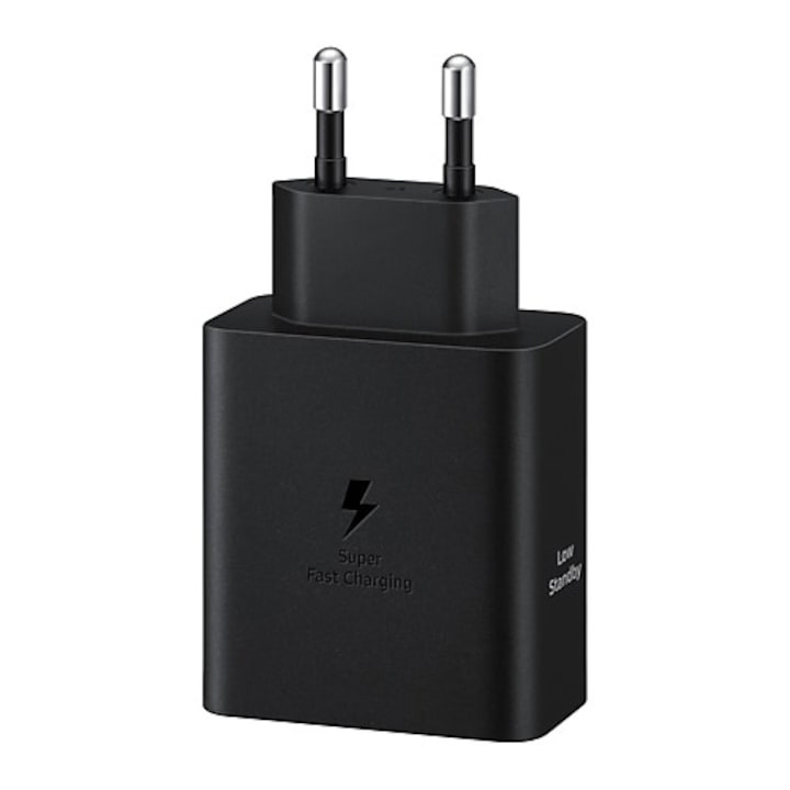 Incarcator retea Samsung super fast charger adapter Duo 50W, 2 x USB Type-C, cablu Type-C - Type-C (5A) inclus, Negru