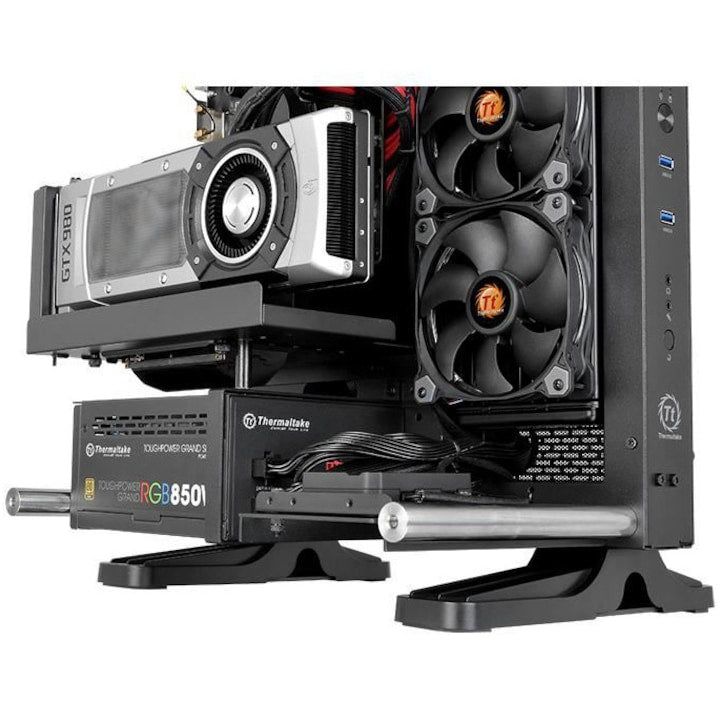 Carcasa Thermaltake Core P1 Tempered Glass, Mini Tower, fara sursa, mATX, Black