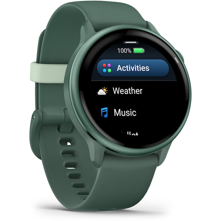 Smartwatch Garmin vivoactive 6, GPS, 42mm, curea silicon, Jasper Green/J. Green Metallic