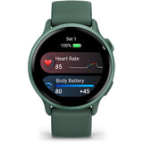 Smartwatch Garmin vivoactive 6, GPS, 42mm, curea silicon, Jasper Green/J. Green Metallic