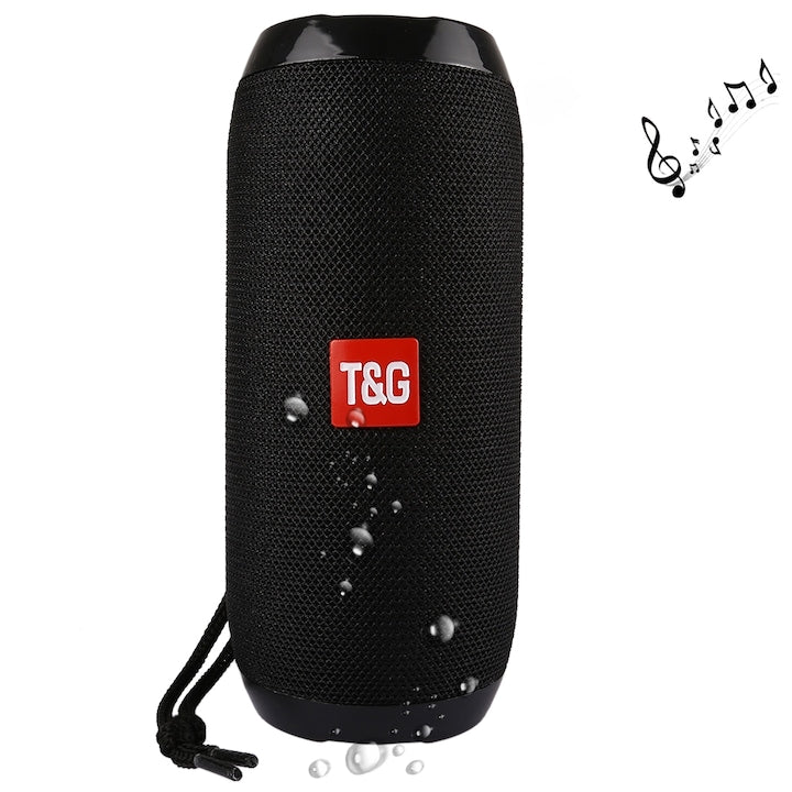 Boxa portabila T&G TG117, Stereo BT, cu microfon, apeluri hands-free, slot card TF, AUX IN, radio FM, Negru