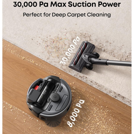 Aspirator robot eufy E20 3-in-1, 8.000Pa, Statie Auto-Golire, Sistem Filtrare cu 5 nivele, Negru