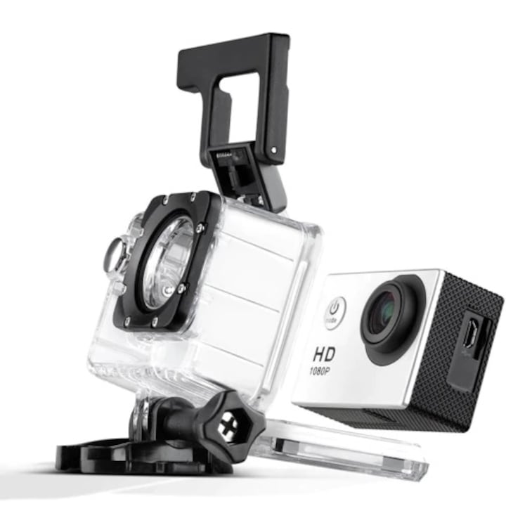 Camera Sport Waterproof, 32 GB, LCD, 30 FPS, HD 1080P, 12MP, 2 inch, Autonomie 90 min