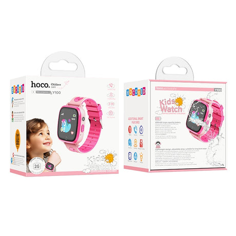 Ceas Inteligent HOCO Y100, pentru Copii, Baterie 400mAh, Bluetooth, Memorie 32Mb+32Mb, Curea silicon