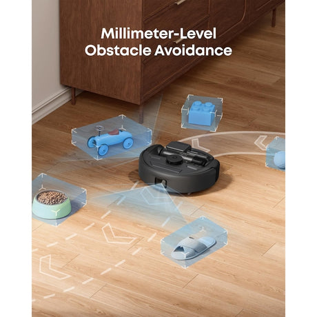 Aspirator robot eufy E20 3-in-1, 8.000Pa, Statie Auto-Golire, Sistem Filtrare cu 5 nivele, Negru