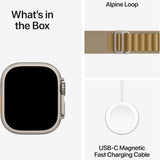 Apple Watch Ultra 2, GPS, Cellular, Carcasa Natural Titanium 49mm, Tan Alpine Loop - Small