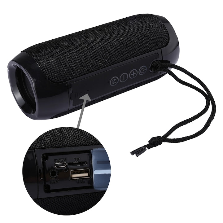 Boxa portabila T&G TG117, Stereo BT, cu microfon, apeluri hands-free, slot card TF, AUX IN, radio FM, Negru